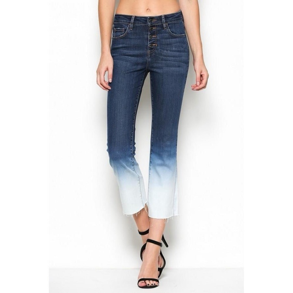 Hidden Women's High Waist Crop Flare Clean Cut Jeans Size 28